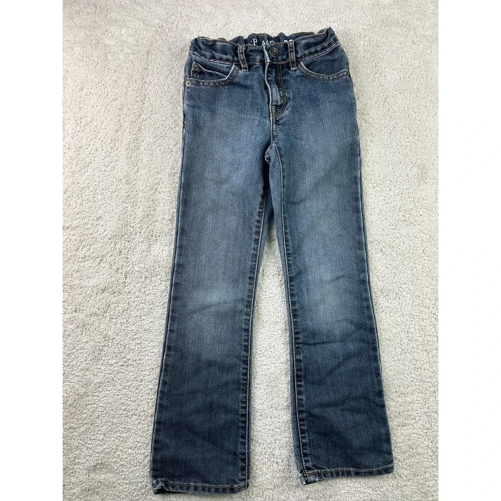 The Children's Place Jeans Boys 7 Slim Blue Bootcut Adjustable Waist Denim Pants